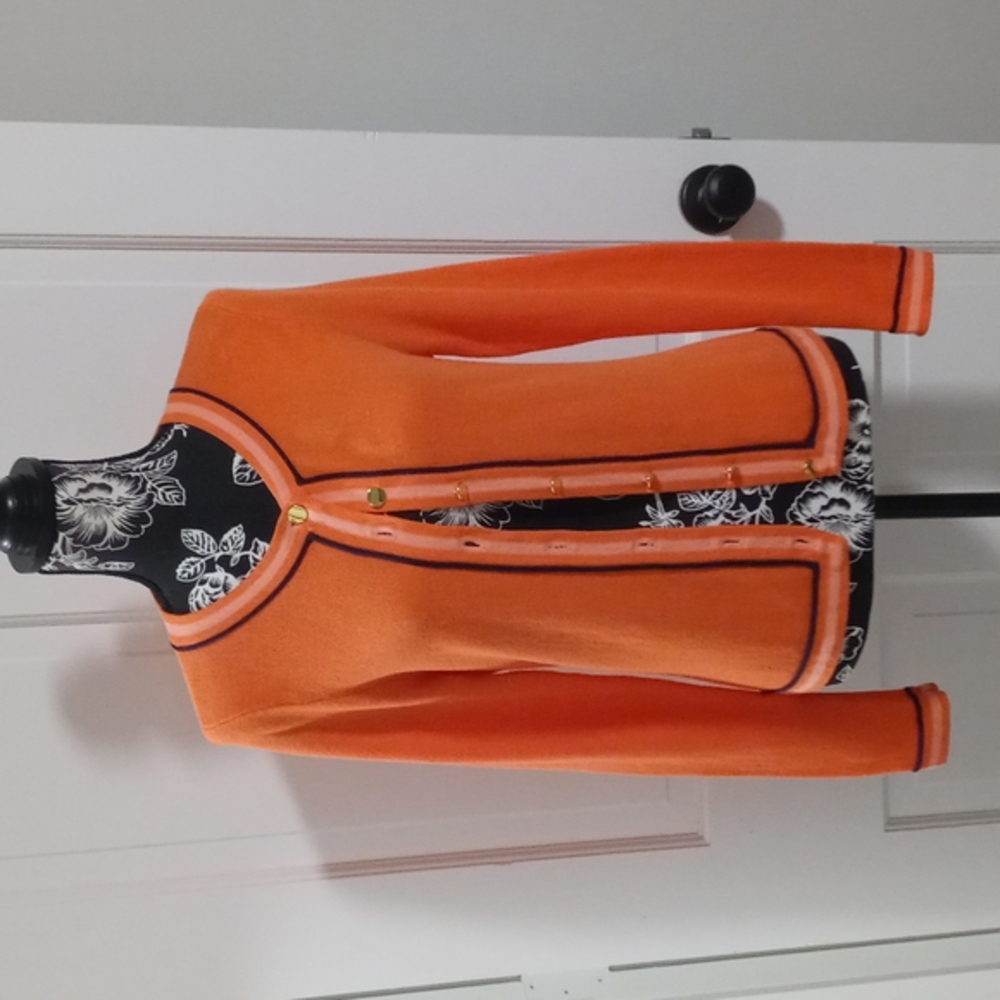🌈Crown & Ivy🌈 - Orange Cotton Cardigan Sweater